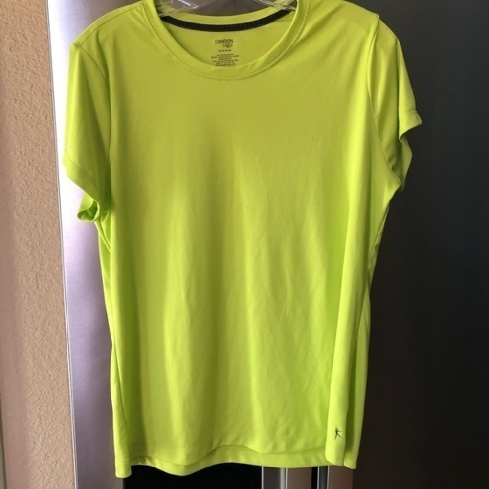 Danskin neon yellow tee shirt